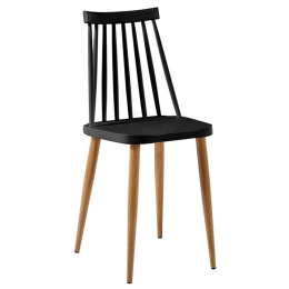 Καρέκλα Mirella Black 20-0215 42Χ45,5Χ78,5cm Μέταλλο,Πολυπροπυλένιο