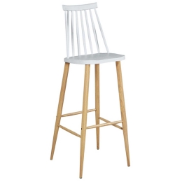Σκαμπό Mirella Λευκό 20-0222 45X50X75/107cm Μέταλλο,Πολυπροπυλένιο