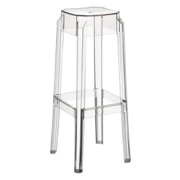 Σκαμπό Μπαρ Fox Stool 75 Clear 32-0102 36X36X75cm Siesta Πολυπροπυλένιο