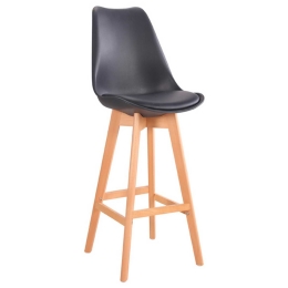 Σκαμπό Μπαρ Logan Black 10-0103 56Χ47Χ105cm Ξύλο,Τεχνόδερμα