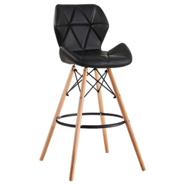 Σκαμπό Μπαρ Margo Black 10-0131 55Χ55Χ72/99cm Μέταλλο,Τεχνόδερμα,Ξύλο