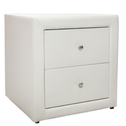 Κομοδινο Mone Hm2219.02 Με 2 Συρταρια Απο Λευκό Ματ Pu 48x41x50 cm Τεχνόδερμα