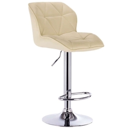 Σκαμπό Μπαρ 43.0200 86 Margo Με Αμορτισέρ 42x49x66-86/89-109cm Pu Cream Zita Plus
