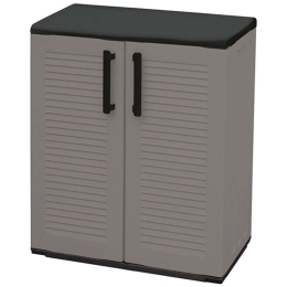 Ντουλάπα Ιταλίας 17.0001 Δίφυλλη-1 Ράφι 68x37x84cm Πλαστική Grey Zita Plus