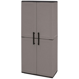 Ντουλάπα Ιταλίας 17.0003 Δίφυλλη-3 Ράφια 68x37x163cm Πλαστική Grey Zita Plus