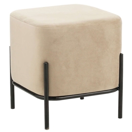 Σκαμπό Bella/S 40.0145 36x36x38cm Βελούδινο Beige Zita Plus