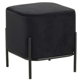 Σκαμπό Bella/S 40.0144 36x36x38cm Βελούδινο Black Zita Plus