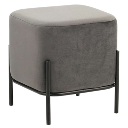 Σκαμπό Bella/S 40.0143 36x36x38cm Βελούδινο Grey Zita Plus