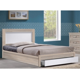 Κρεβατι Melany Hm323.02 Με 1Συρταρι Sonama-Λευκο 196x119x92,5 cm Ημίδιπλο Μελαμίνη