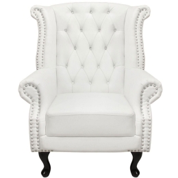 Πολυθρόνα-Μπερζέρα T.Chesterfield Polina Hm0053.02 PU Λευκό Ματ 83x75x107 cm. Τεχνόδερμα