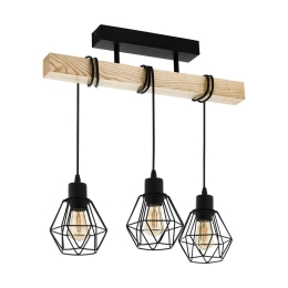 Φωτιστικό Οροφής Townshend 5 43131 Black-Brown Eglo Μέταλλο,Ξύλο