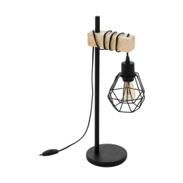 Φωτιστικό Επιτραπέζιο Townshend 5 43136 Black-Brown Eglo Μέταλλο,Ξύλο