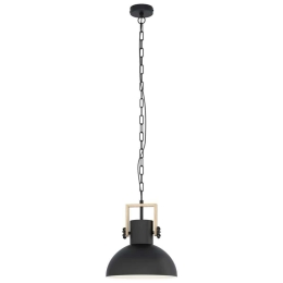 Φωτιστικό Οροφής Κρεμαστό Lubenham 43162 Black-Brown Eglo Μέταλλο,Ξύλο