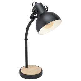 Φωτιστικό Επιτραπέζιο Lubenham 43165 Black-Brown Eglo Μέταλλο,Ξύλο