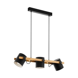 Φωτιστικό Οροφής Ράγα Hornwood 43045 Black-Brown Eglo Μέταλλο,Ξύλο