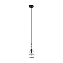 Φωτιστικό Οροφής Κρεμαστό Itchington 33016 Grey-Black Eglo Μέταλλο,Ξύλο