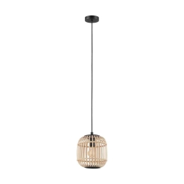 Φωτιστικό Οροφής Κρεμαστό Bordesley 43231 Natural-Black Eglo Μέταλλο,Ξύλο