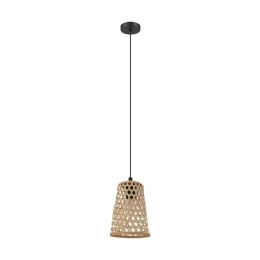 Φωτιστικό Οροφής Κρεμαστό Claverdon 43252 Natural-Black Eglo Μέταλλο,Ξύλο