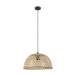 Φωτιστικό Οροφής Κρεμαστό Claverdon 43253 Natural-Black Eglo Μέταλλο,Ξύλο