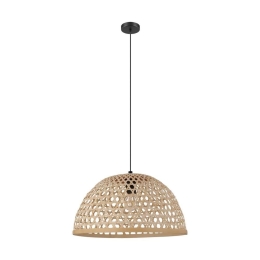 Φωτιστικό Οροφής Κρεμαστό Claverdon 43254 Natural-Black Eglo Μέταλλο,Ξύλο