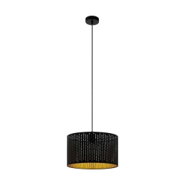 Φωτιστικό Οροφής Κρεμαστό Varillas 98312 Black-Gold Eglo Μέταλλο,Ύφασμα