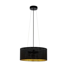 Φωτιστικό Οροφής Κρεμαστό Varillas 98313 Black-Gold Eglo Μέταλλο,Ύφασμα