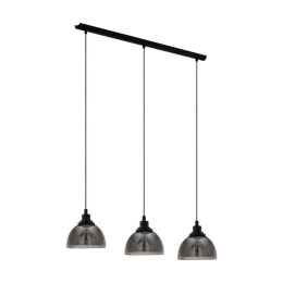 Φωτιστικό Οροφής Ράγα Beleser 98384 Black-Clear Eglo Μέταλλο,Γυαλί