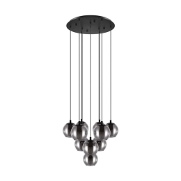 Φωτιστικό Οροφής Κρεμαστό Ariscani 98654 Black-Clear Eglo Μέταλλο,Γυαλί