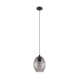 Φωτιστικό Οροφής Κρεμαστό Cadaques 98582 Black-Clear Eglo Μέταλλο,Γυαλί