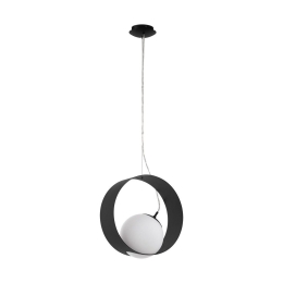 Φωτιστικό Οροφής Κρεμαστό Camargo 98192 White-Black Eglo Μέταλλο,Γυαλί
