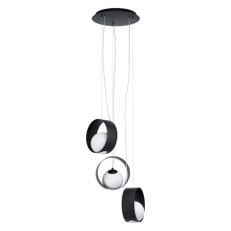 Φωτιστικό Οροφής Κρεμαστό Camargo 98441 White-Black Eglo Μέταλλο,Γυαλί