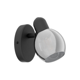 Φωτιστικό Τοίχου - Απλίκα Spot Pollica 98624 Black-Clear Eglo Μέταλλο,Γυαλί