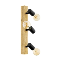 Φωτιστικό Οροφής Spot Townshend 3 98113 Brown-Black Eglo Μέταλλο,Ξύλο