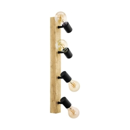 Φωτιστικό Οροφής Spot Townshend 3 98114 Brown-Black Eglo Μέταλλο,Ξύλο