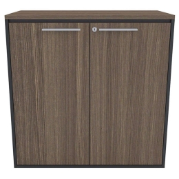 Βιβλιοθήκη 2Πόρτες Block 80 Καρυδί-Black 80x40x80cm 24-0493