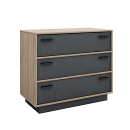 Κομότα Image 3Συρτάρια Sonoma-Dark Grey 90x45x78cm 09-0516 Μελαμίνη