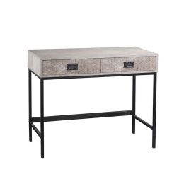 Κονσόλα 2Συρτάρια Rubik Cement-Black 100x40x80cm 05-0322 Μοριοσανίδα, Μέταλλο