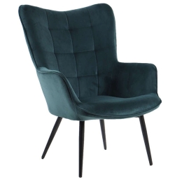 Πολυθρόνα Morgan Green-Black 71x79x99cm 01-2037 Βελούδο, Μέταλλο