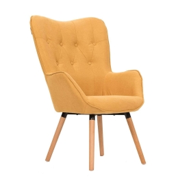 Πολυθρόνα Style Yellow 68x73x107cm 01-1577 Ξύλο,Ύφασμα