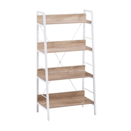 Βιβλιοθήκη One Step Up 28-0221 Με 4 Ράφια 60x35xH117cm Sonoma - White Μελαμίνη,Μέταλλο