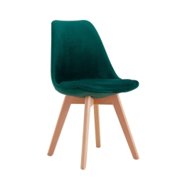 Καρέκλα Thelma 03-0843 (Σετ 4τμχ) 48x55xH83cm Green Βελούδο, Ξύλο