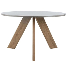 Τραπέζι Delta 02-0487 Φ120x74cm Cement Ξύλο,Μελαμίνη