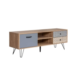 Έπιπλο Τηλεόρασης Zig Zag 05-0681 Με Pattern 140x40x50cm Sonoma