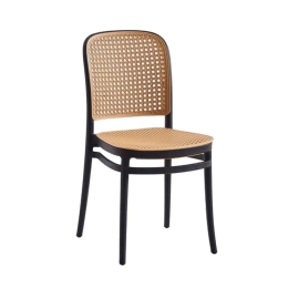 Καρέκλα Bistrot 22-0087 41,5x53,5x83,5cm Natural-Black Πολυπροπυλένιο