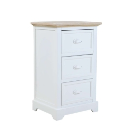 Κομοδίνο Kimolos 09-1550 Με 3 Συρτάρια 43x35x71cm White-Natural Mdf