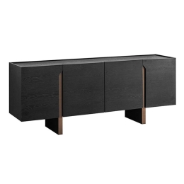 Μπουφές Dark 05-0647 Με 4 Πόρτες 200x45x78cm Black Oak Μελαμίνη