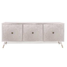 Μπουφές Margaret 05-0481 Με 3 Πόρτες 180x40x80cm White-Gold