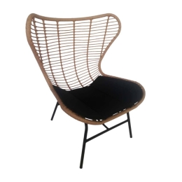 Πολυθρόνα Butterfly 22-0023 89x83x104cm Natural-Black