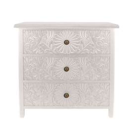 Κομότα Margaret 09-1277 Με 3 Συρτάρια 80x35x81cm White Mdf,Ξύλο