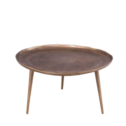Τραπεζάκι Coffee Zen 74 04-0864 Rough Φ74x40cm Antique Gold